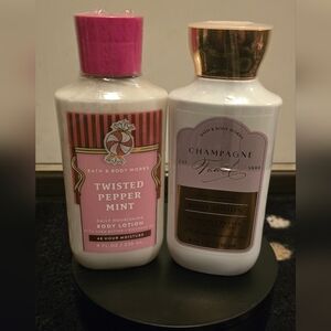 Bath & Body Works Twisted Peppermint and Champagne Toast Body Lotion Duo